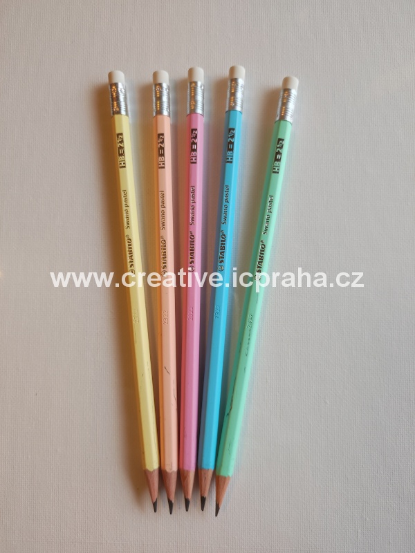 tužka Stabilo HB  mix pastel barev